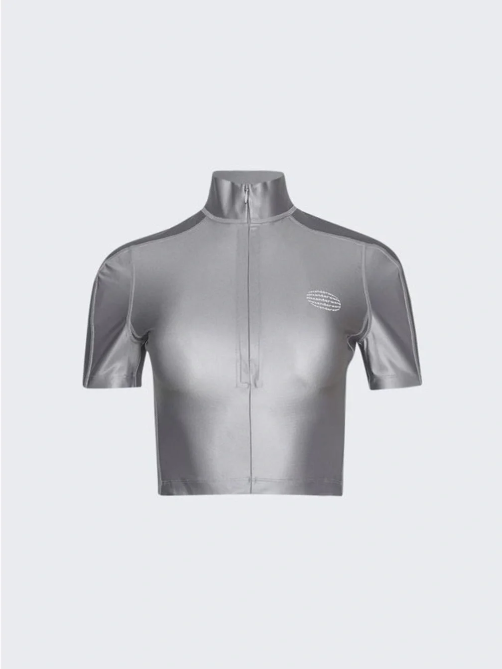Alexander Wang Silver Performance Cycling Jersey Rash Guard